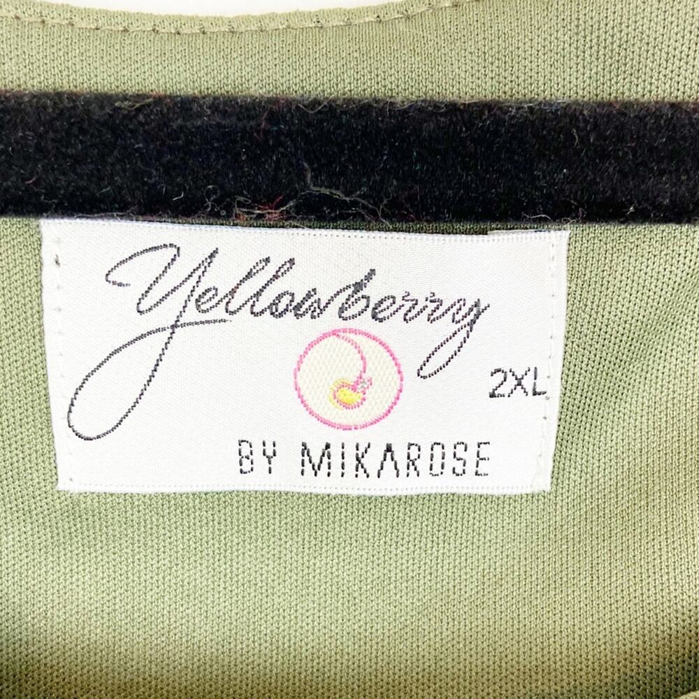 Yellowberry by Mikarose Green Lace Overlay Top 2XL - Picture 4 of 5